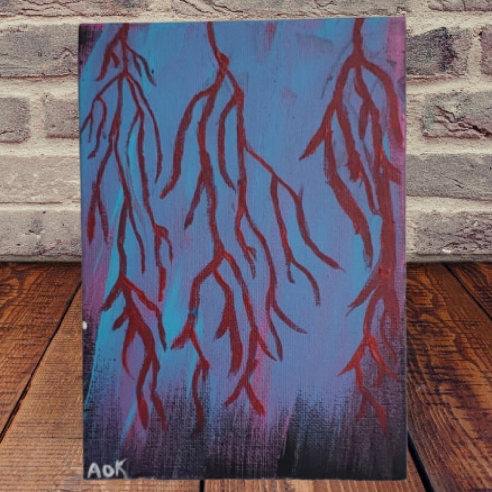 Weeping Willow at Midnight Acrylic Painting